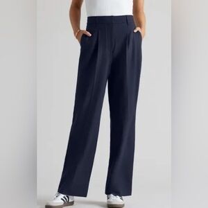 RHONE Commuter Plated Trouser Navy Dress Pants